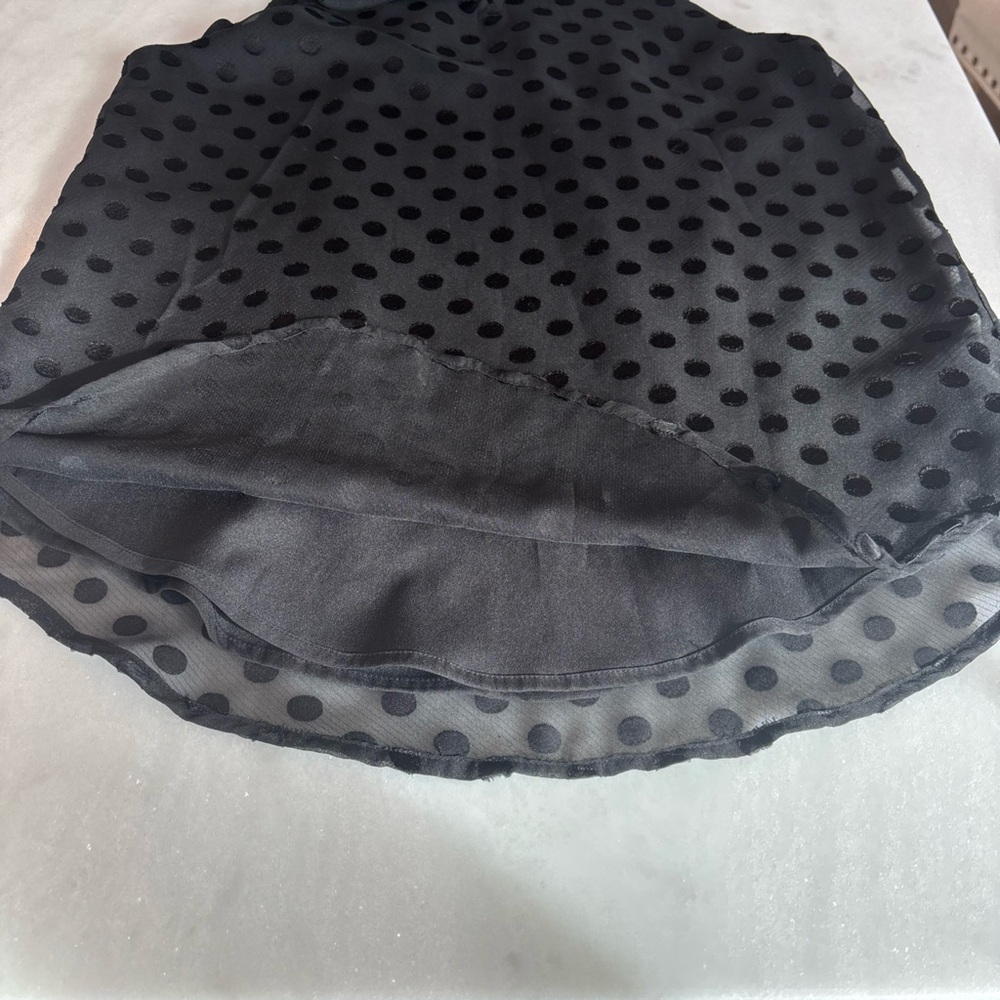 Ann Taylor Sheer Swiss Dot Ruffled Halter-Neck Top - Picture 14 of 16